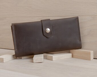 Cartera vintage de cuero para mujeres. Cartera de cuero para ella. Pequeña billetera linda minimalista. Cartera de cuero mujer