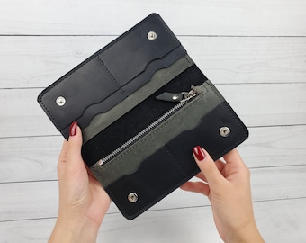 Leather wallet women's, Women's small leather wallet. Mother's anniversary gift for her. Leather purse. Leather wallet mens