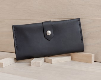 Cartera vintage de cuero para mujeres. Cartera de cuero para ella. Pequeña billetera linda minimalista. Cartera de cuero mujer