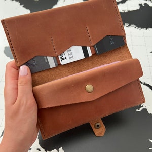 Cartera de mujer de cuero minimalista, Cartera vintage de cuero, Cartera linda minimalista pequeña, Cartera de mujer personalizada, Regalo de mujer