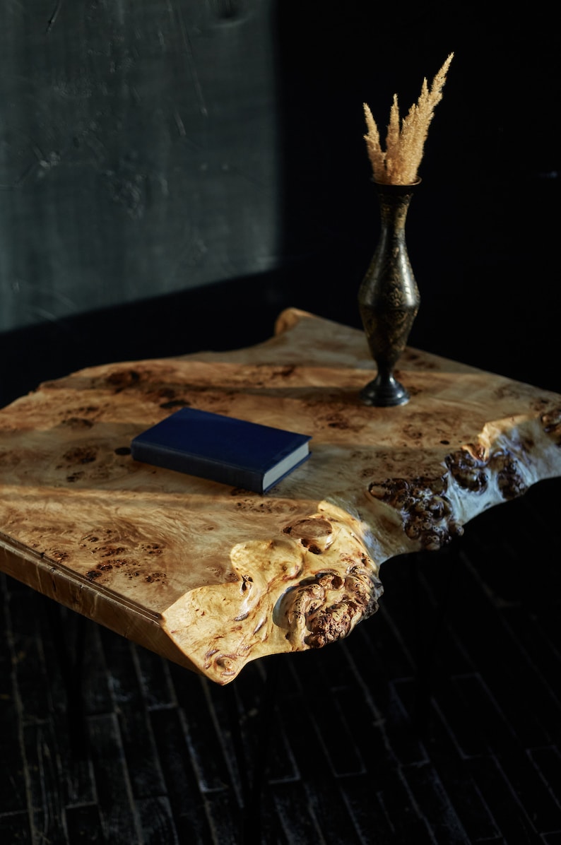 The ivory wood coffee table, Live Edge Coffee Table, Rustic Coffee Table, Mid-Century Coffee Table, Modern Coffee Table image 1