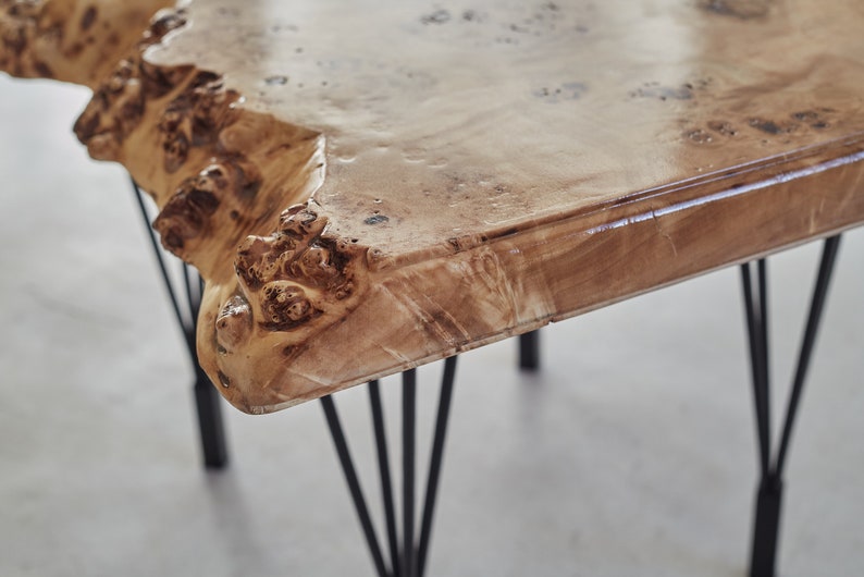 The ivory wood coffee table, Live Edge Coffee Table, Rustic Coffee Table, Mid-Century Coffee Table, Modern Coffee Table image 5