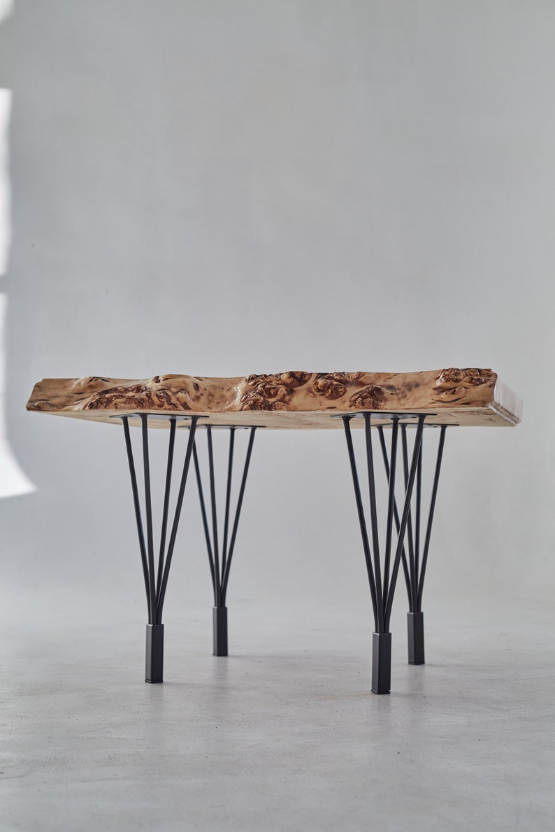 The ivory wood coffee table, Live Edge Coffee Table, Rustic Coffee Table, Mid-Century Coffee Table, Modern Coffee Table image 4