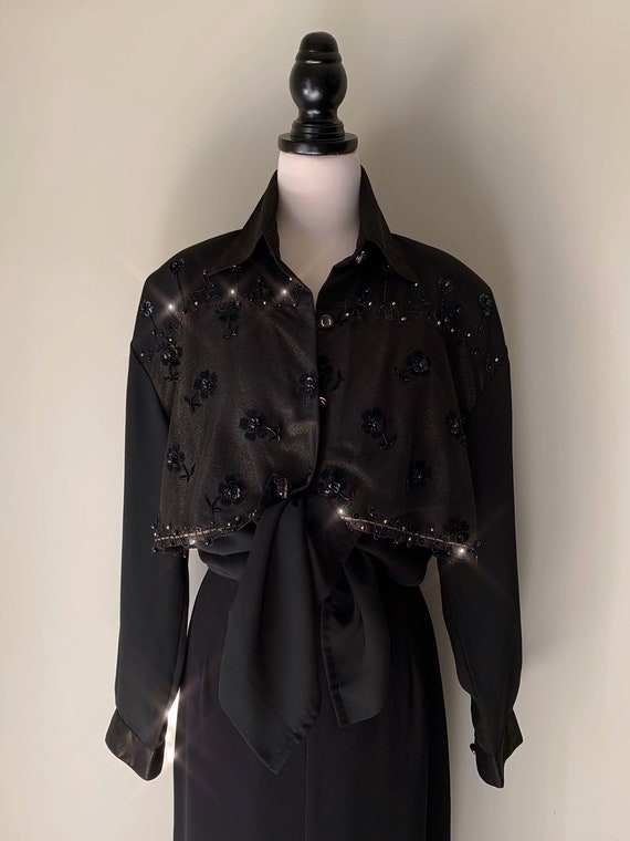VINTAGE Statement 90s Designer Style Black and Gol