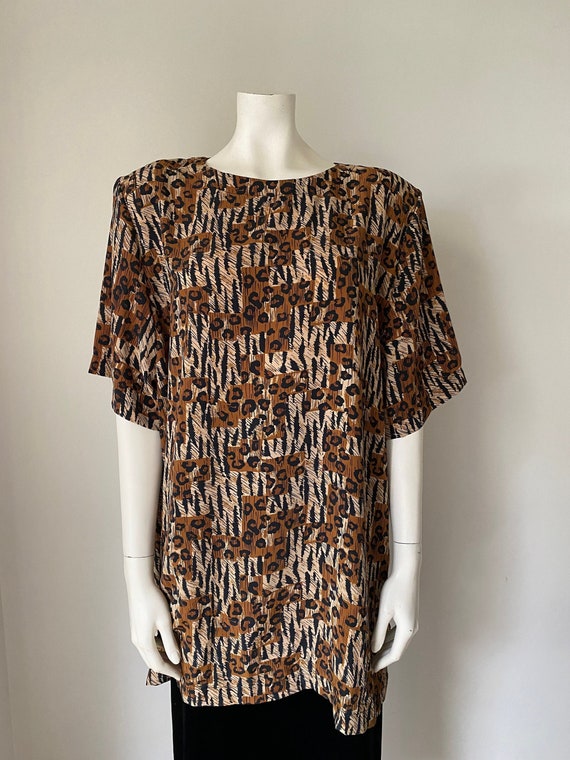 VINTAGE Gucci-Style 80s Leopard Print Oversized Pl