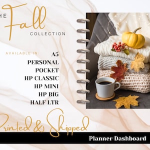 The Fall Collection Planner Dashboards, Planner Covers, HPlanner Covers, Agenda Dashboard, A5 Planner Dashboards, PM, GM, MM - Fall Theme