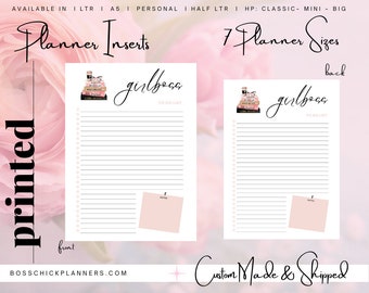 Girl Boss Planner Inserts, Boss Chick Inspired Planner Sheet To Do  A5 Personal HP Classic Mini Big Half Letter- Planner Sheet Inserts