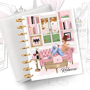 Reading Women Planner Dashboard Covers, Personalized Cover, Happy Planner Covers, Agenda Dashboard Inserts, Personalized Dashboards