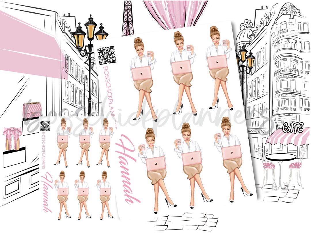 The Planner Doll Collection Doll Sticker Sheet. Lovely Girl Doll ...