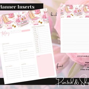 Printed  Planner Inserts, Girl Boss Daily Planner Inserts  for A5 Personal HP Classic Mini Half Letter - Planner insert Sheets Printed