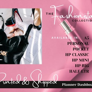 The Fashionista Collection Planner Dashboards, Planner Covers, HPlanner Covers, Agenda Dashboard, A5 Dashboards, PM, GM, MM - Fashion Theme