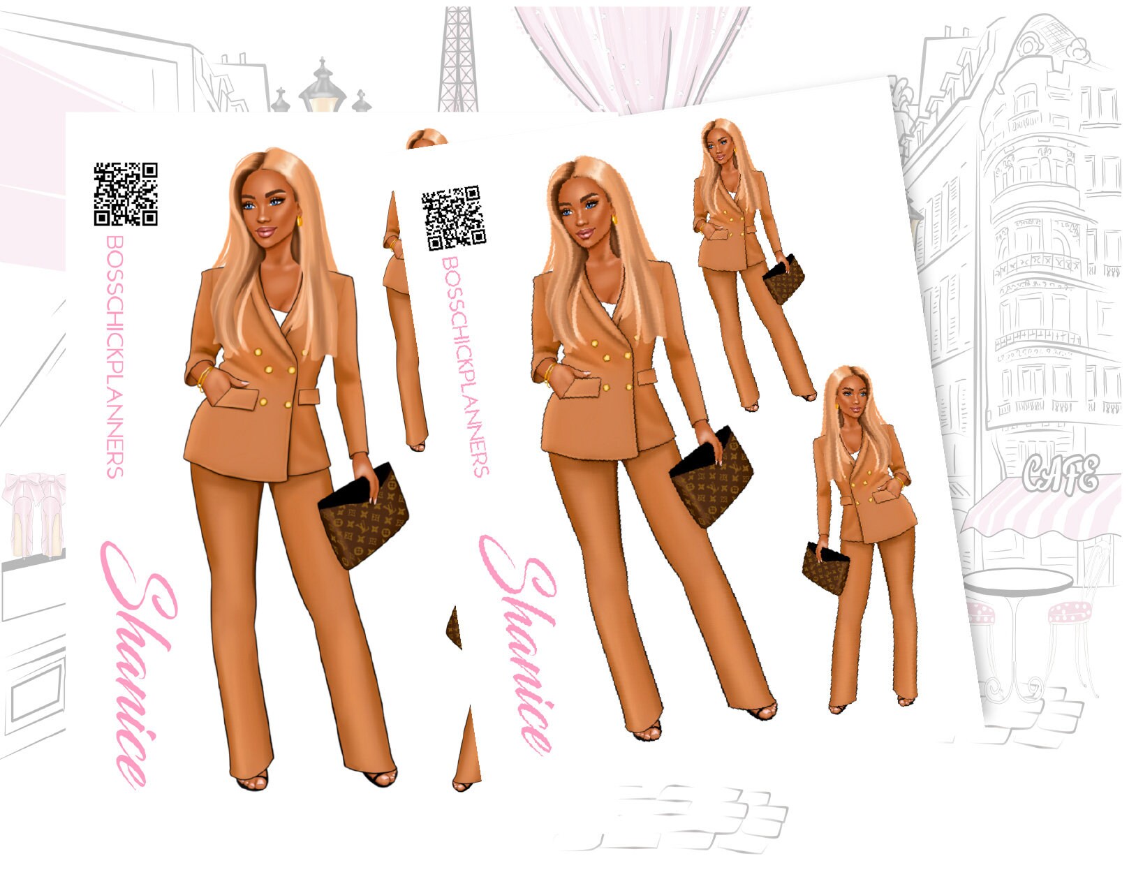 The Planner Doll Collection Doll Sticker Sheet. Boss Babe - Etsy UK