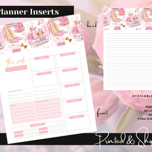 Printed  Planner Inserts, Girl Boss Weekly Planner Inserts  for A5 Personal HP Classic Mini Half Letter - Planner insert Sheets Printed