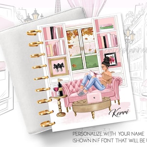 Reading Women Planner Dashboard Covers, Personalized Cover, Happy Planner Covers, Agenda Dashboard Inserts, Personalized Dashboards