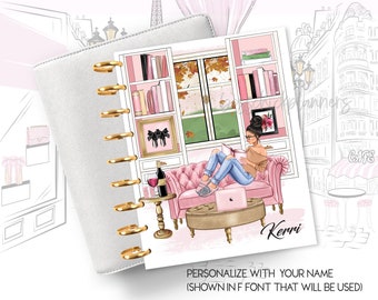 Reading Women Planner Dashboard Covers, Personalized Cover, Happy Planner Covers, Agenda Dashboard Inserts, Personalized Dashboards