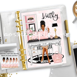 African American Girl Boss Planner Girl Dashboard Boss Babe, Personalized Dashboard, HP Planner Covers, Agenda Inserts Black Girl Boss