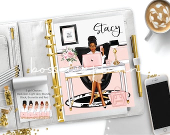 Girl Boss Planner Girl  Planner Dashboard Covers, Personalized Cover, Happy Planner Covers, Agenda Inserts,  Personalized Dashboards