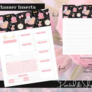 Printed  Planner Inserts, Girl Boss Weekly Planner Inserts  for A5 Personal HP Classic Mini Half Letter - Planner insert Sheets Printed