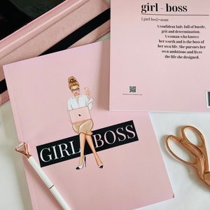 Girl Boss Lady Notebook Journal w/120 Inspirational Quotes & 22 Motivational Pages Quotes Girl Boss Lady Motivational Journal Gifts