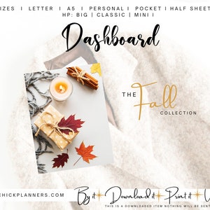 tableau de bord du planificateur imprimable | | de collecte d’automne | A5 | classique Gros | | personnelles Mini | | de poche  Demi-lettre - Imprimer et utiliser - Thème de l’automne