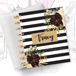 Cute Stripe Planner Dashboard for PM MM GM agendas, personal planners, pocket size inserts, A5 planner dashboards, Happy Planners