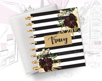 Cute Stripe Planner Dashboard for PM MM GM agendas, personal planners, pocket size inserts, A5 planner dashboards, Happy Planners