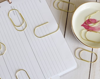 Gold Extra Wide Jumbo Planner Paper Clips | Large PAPERCLIP -  Gold   | Planner Accessories  | Bookmarks Cute Luxe Gold