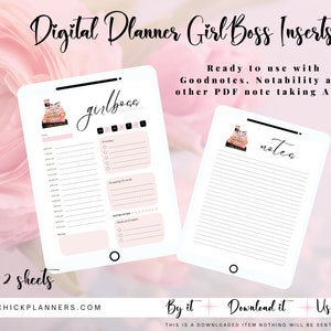 Digital Planner Insert | Girl Boss Daily Schedule  | Boss Lady Digital Planner Inserts | Boss Chick Daily Digital Inserts