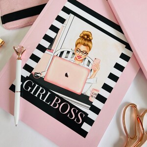 Girl Boss Lady Notebook Journal w/120 Inspirational Quotes & 22 Motivational Pages Quotes Girl Boss Lady Motivational Journal Gifts