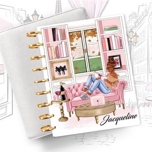 Reading Women Planner Dashboard Covers, Personalized Cover, Happy Planner Covers, Agenda Inserts, African American Personalized Dashboards