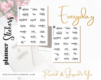 Everyday Daily Planner Sticker Sheet Daily Tasks Planner Stickers for planners  stickers  for agendas, notebook Everyday Planning