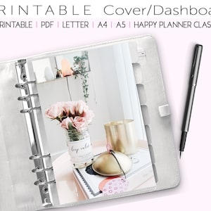 Classic Happy Planner Printable Cover or Dashboard Cozy Home Photo with Flowers - Happy Planner Dashboard Inserts - Printable Planner Covers