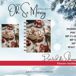 The Oh So Merry Collection Planner Dashboards & Covers, HP Planner Covers, Agenda Dashboard, A5 Planner Dashboards, Christmas Holiday