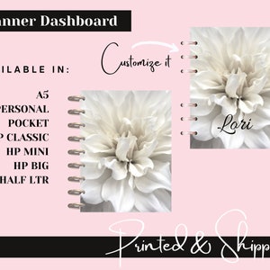 Lovely Floral Planner  Dashboard Covers, Personalized Cover, Happy Planner Covers, Agenda Inserts,  Personalized Dashboard Inserts