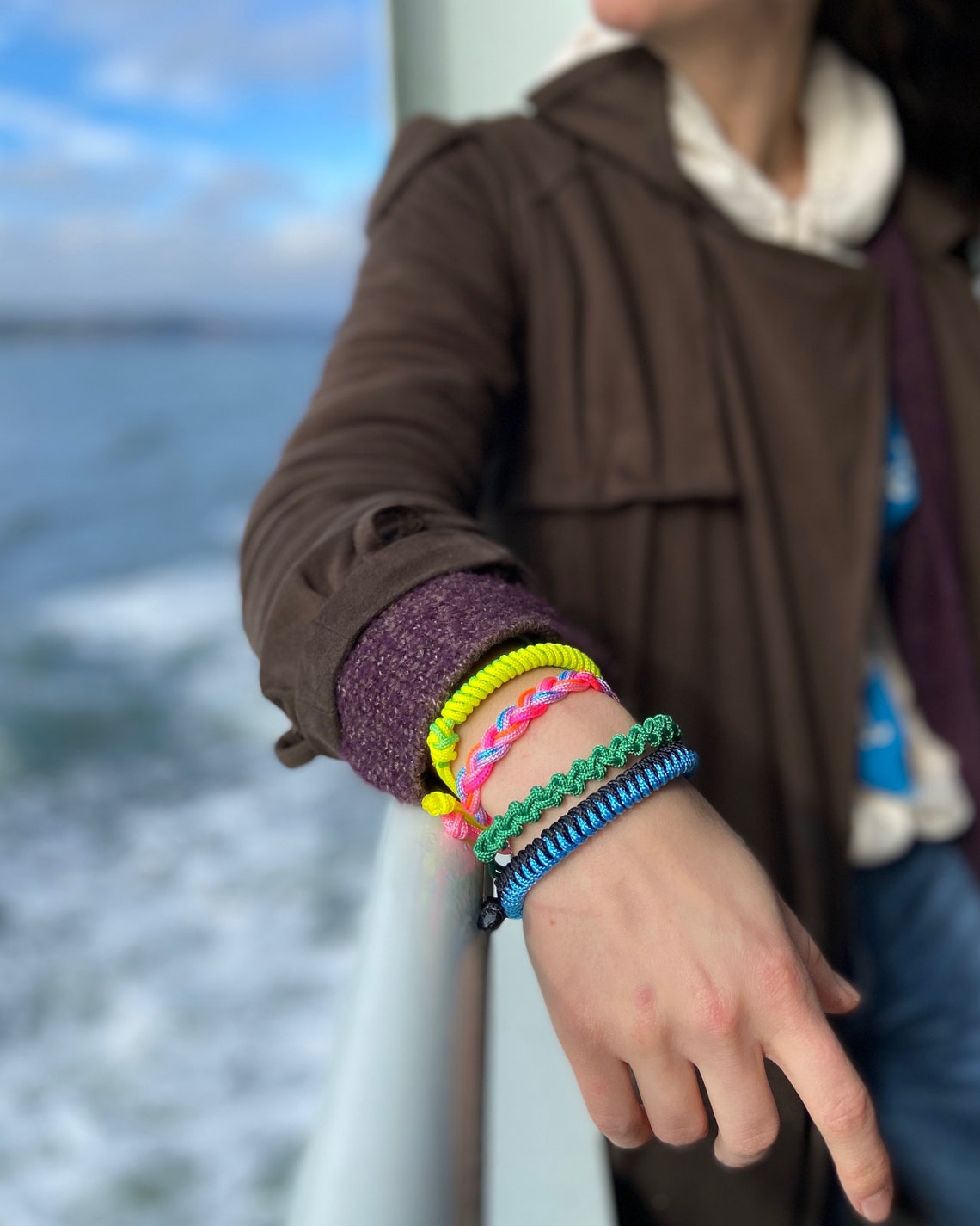 Adjustable multicolor braided nylon bracelet Etsy