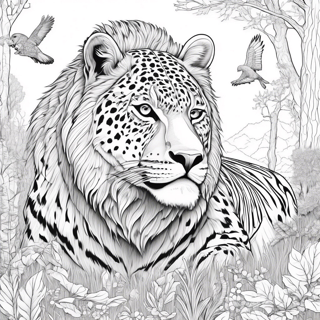Big Cats Coloring Book - Etsy
