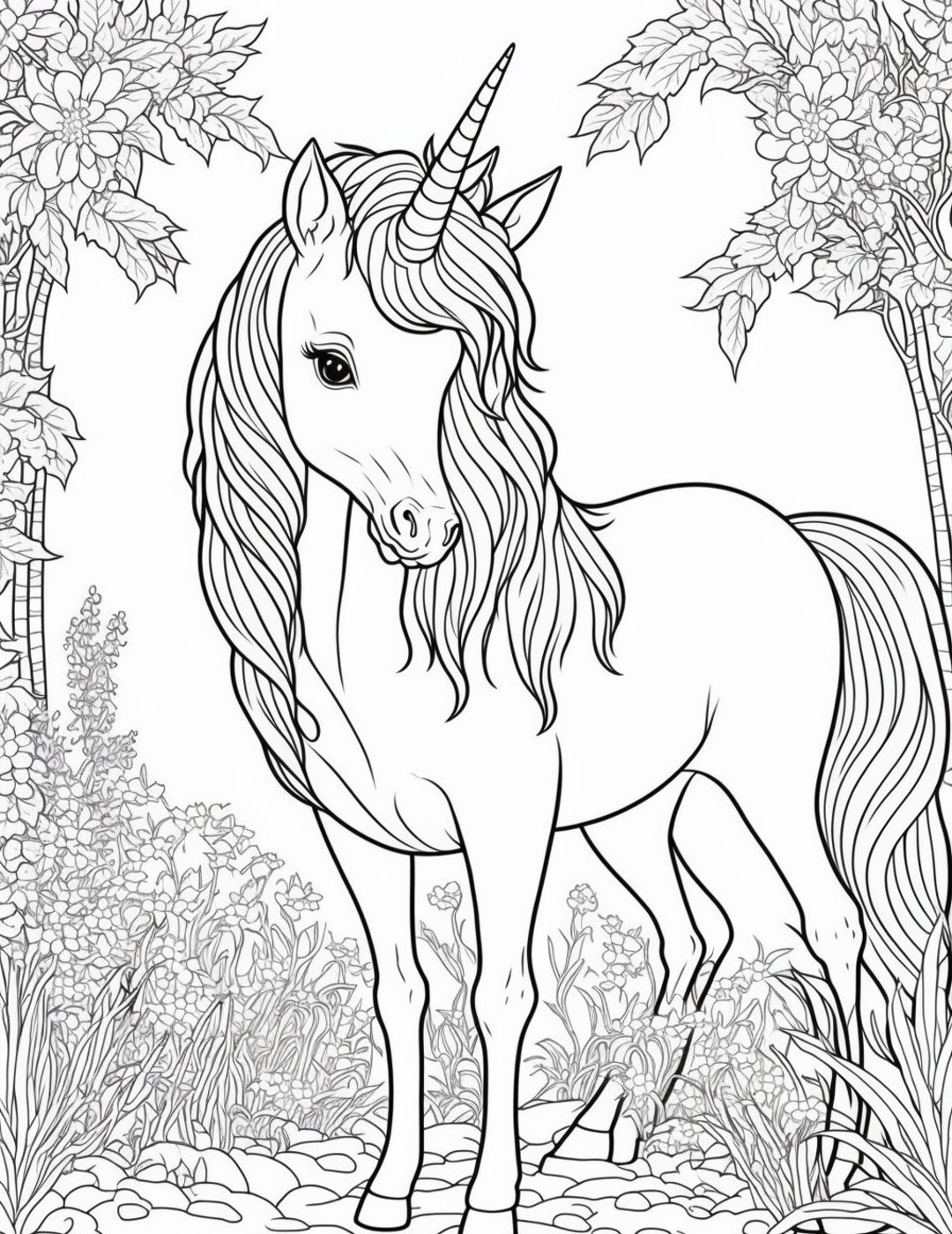 My Unicorn Coloring Book Download Etsy