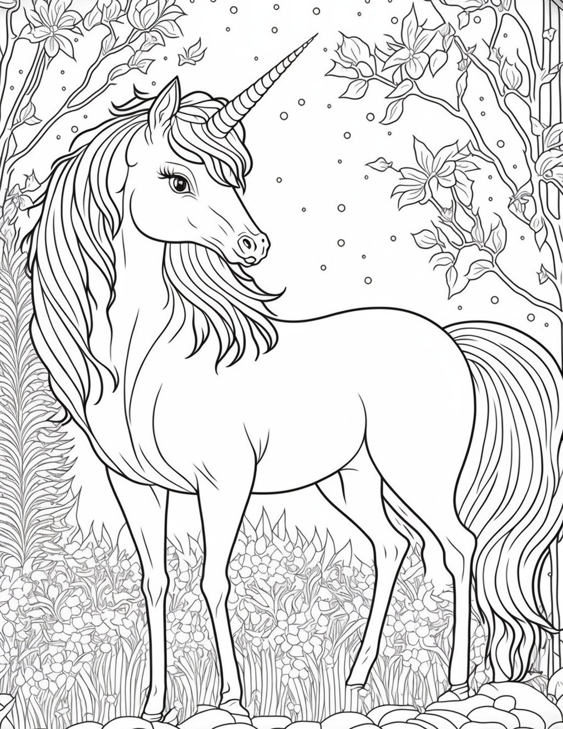UNICORN COLORING PRINTS Etsy