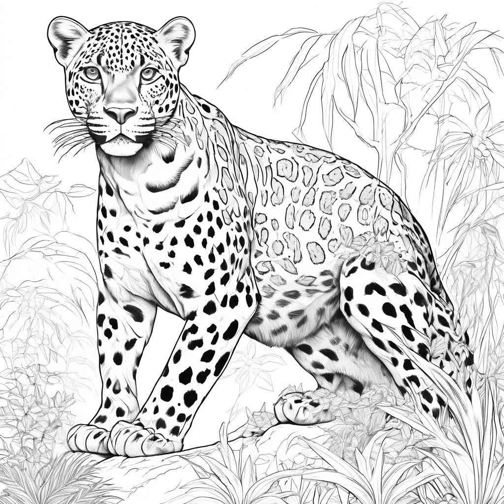 Big Cats Coloring Book Etsy