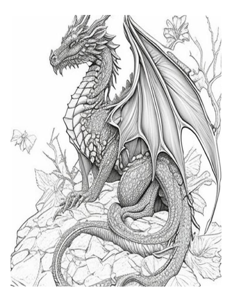 Dragon Coloring Book Etsy