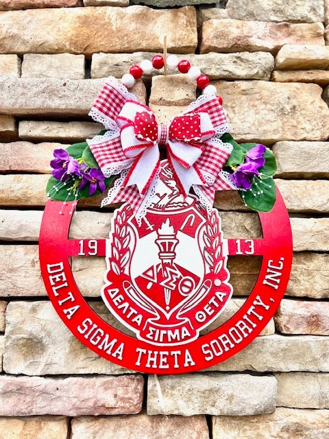 Delta Sigma Theta Crest Ribbon - Special Edition Red Ribbon - 1