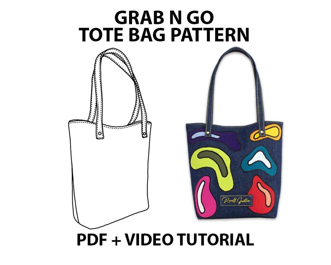 Grab N Go Tote Bag Sewing Pattern That's Beginner Friendly With PDF ...