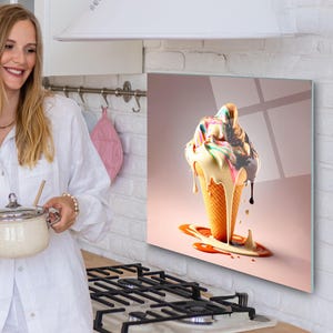Garde-boue pour évier de cuisine, Dosseret de cuisine en verre trempé, Couvercle d'évier de cuisine, Couvercle supérieur arrière de cuisinière, Crédence en carreau de verre, Planche à découper
