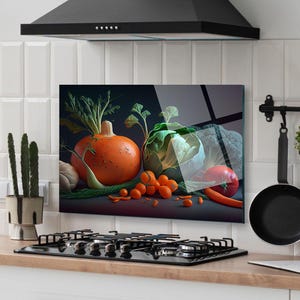 Garde-boue pour évier de cuisine - Dosseret de cuisine en verre trempé - Couvercle d'évier de cuisine - Couvercle supérieur arrière de cuisinière - Crédence de carreaux de verre - Planche à découper