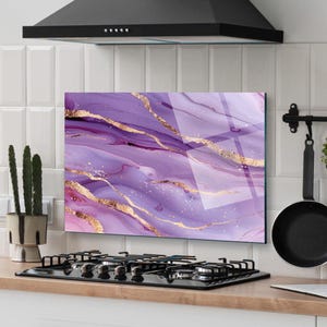 Dosseret de cuisine, couverture arrière de cuisinière, dosseret de poêle en verre trempé, décoration de cuisine, couverture de dessus de cuisinière, cadeau de pendaison de crémaillère, planche à découper