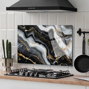 Dosseret de cuisine, couverture arrière de cuisinière, dosseret de poêle en verre trempé, décoration de cuisine, couverture de dessus de cuisinière, cadeau de pendaison de crémaillère, planche à découper