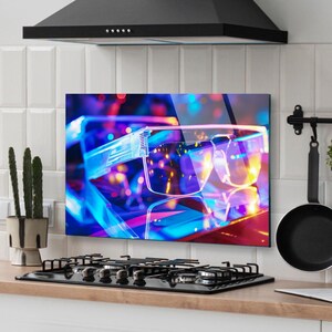 Dosseret de cuisine, couverture arrière de cuisinière, dosseret de poêle en verre trempé, décoration de cuisine, couverture de dessus de cuisinière, cadeau de pendaison de crémaillère, planche à découper