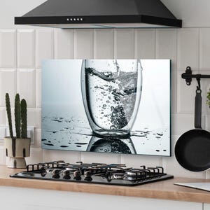 Dosseret de cuisine, couverture arrière de cuisinière, dosseret de poêle en verre trempé, décoration de cuisine, couverture de dessus de cuisinière, cadeau de pendaison de crémaillère, planche à découper