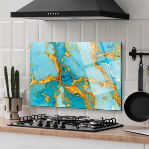 Dosseret de cuisine, couverture arrière de cuisinière, dosseret de poêle en verre trempé, décoration de cuisine, couverture de dessus de cuisinière, cadeau de pendaison de crémaillère, planche à découper