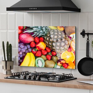 Dosseret de poêle en verre trempé, Carrelage pour dosseret de cuisine, Décoration de cuisine, Couvercle arrière de poêle, Couvercle supérieur de cuisinière